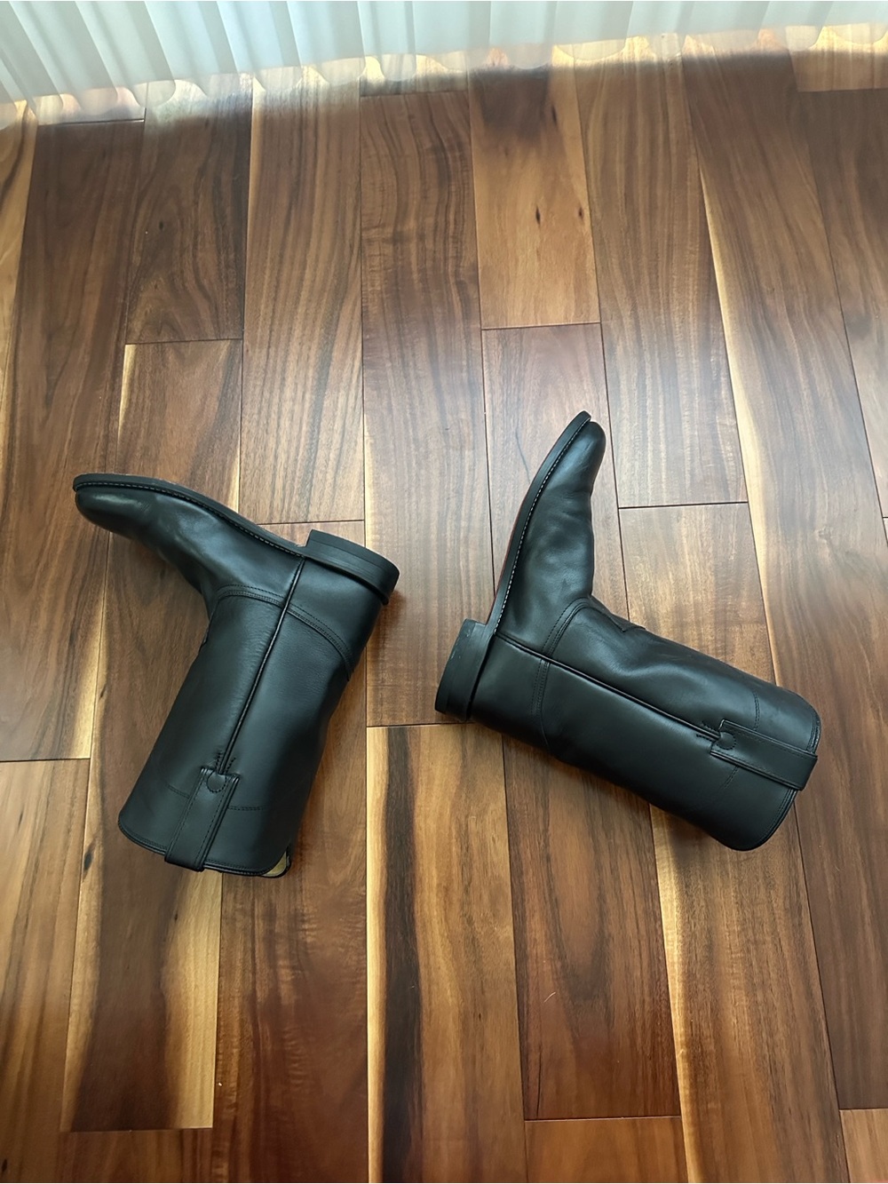 JUSTIN LADIES CLASSIC ROPER BOOT BLACK KIPSKIN 10” SIZE 9.5B - Picture 4 of 9